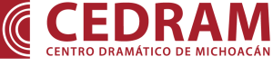 Logo color rojo del CEDRAM Centro Dramático de Michoacán.